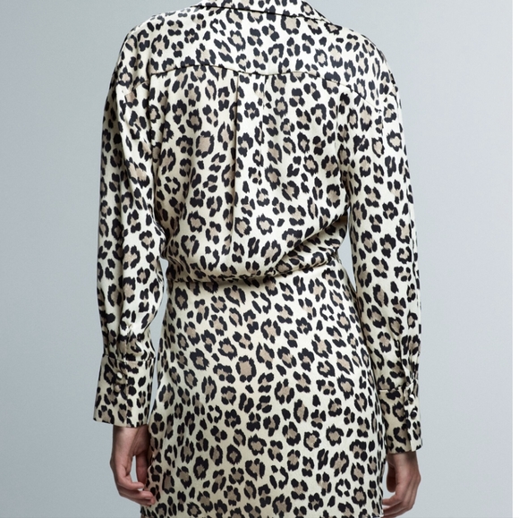Zara LEOPARD Print WRAP Dress - Picture 7 of 10